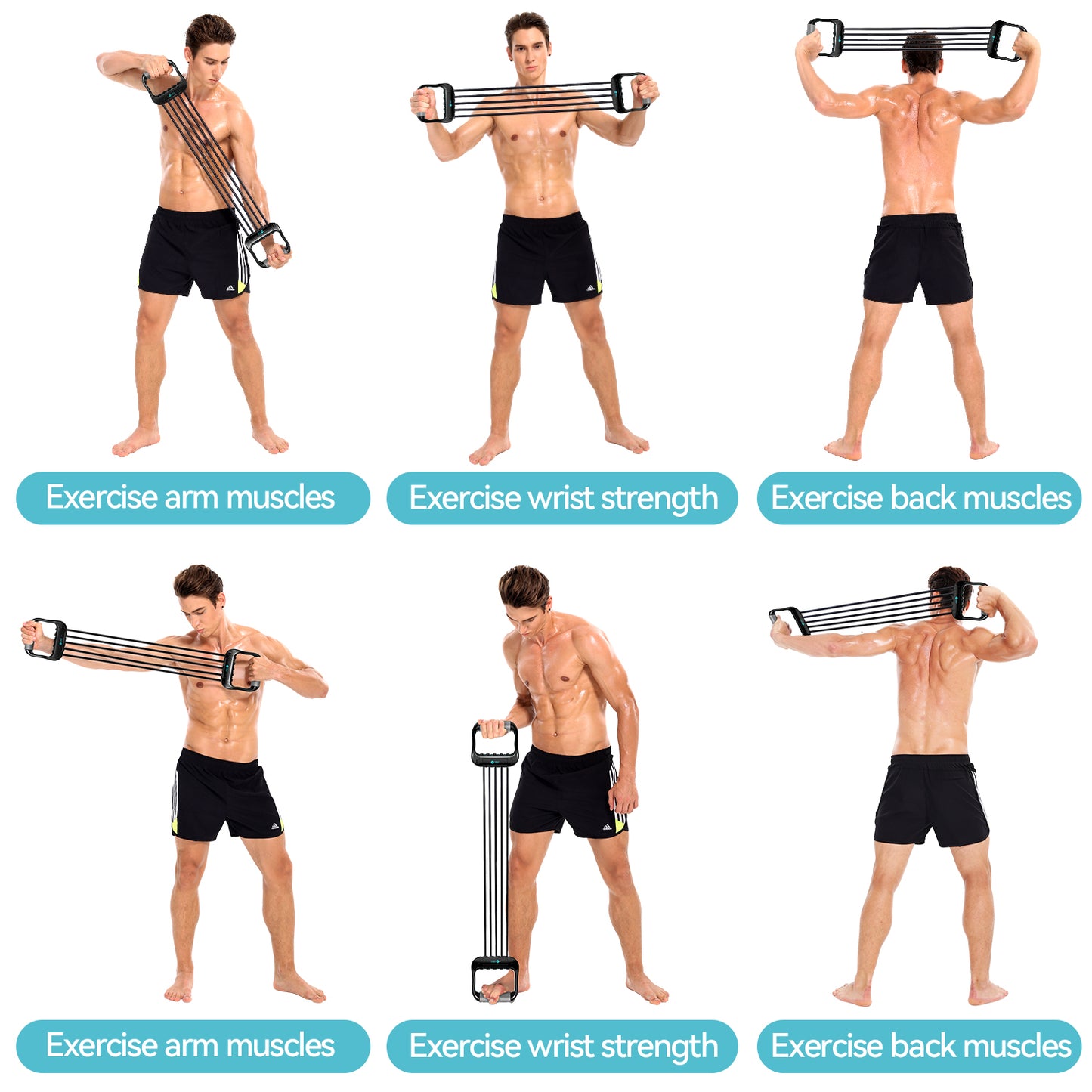 Tensile chest expander fitness equipment household men's multi-functional women's arm strength pull rope chest muscle training set
