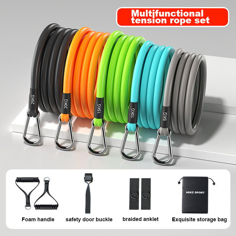 Mike multifunctional tension rope home fitness men's tensioner elastic tension band resistance band chest muscle training equipment